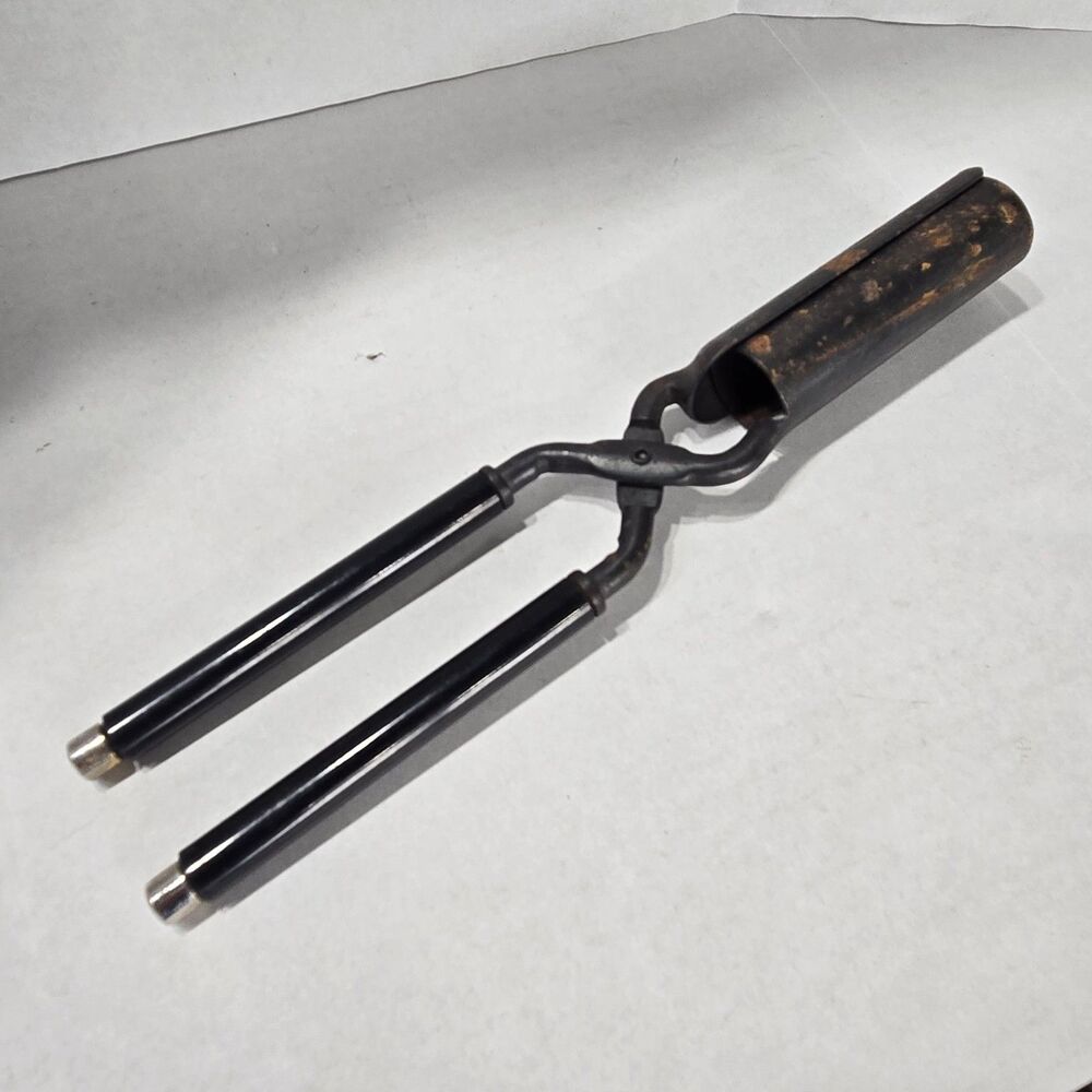 Vintage Flat Iron 3.5" Barrel Straightening Hair Styling Tool Hot Oven or Flame